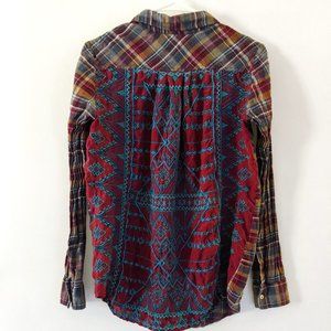 Johnny Was Plaid Embroidered Button Down with Must See Back!